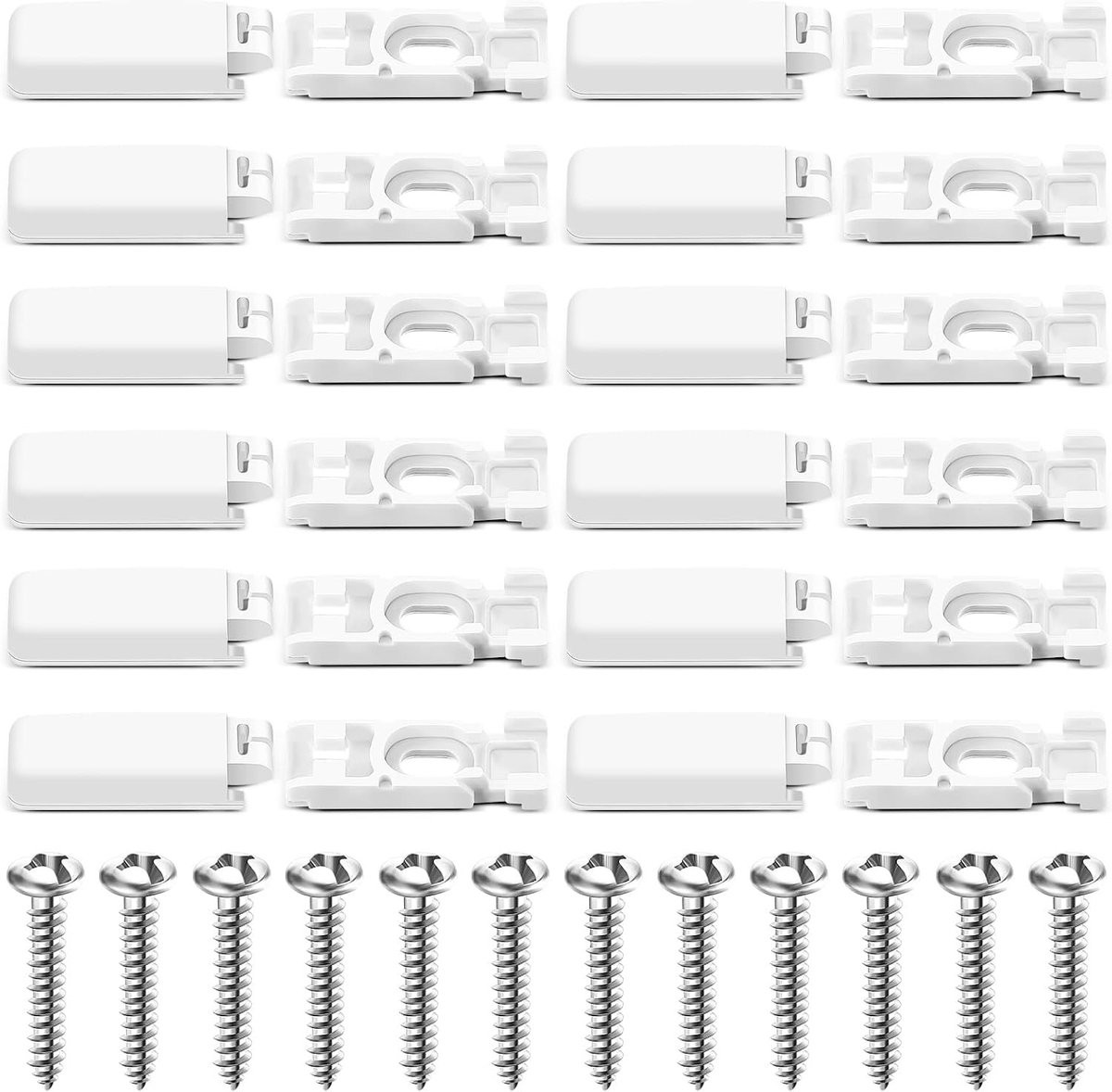 Set van 12 vervangende rolgordijnhouders en accessoires, 11 x 29 mm