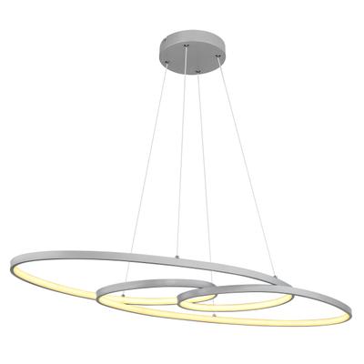 GLOBO LIGHTING LED Pendelleuchte "SPIRA", grau (silberfarben matt), H: 120cm, Leuchten, Hängelampe/Hängeleuchte/Wohnzimmer/Esstisch/elegant, LED Pendelleuchte