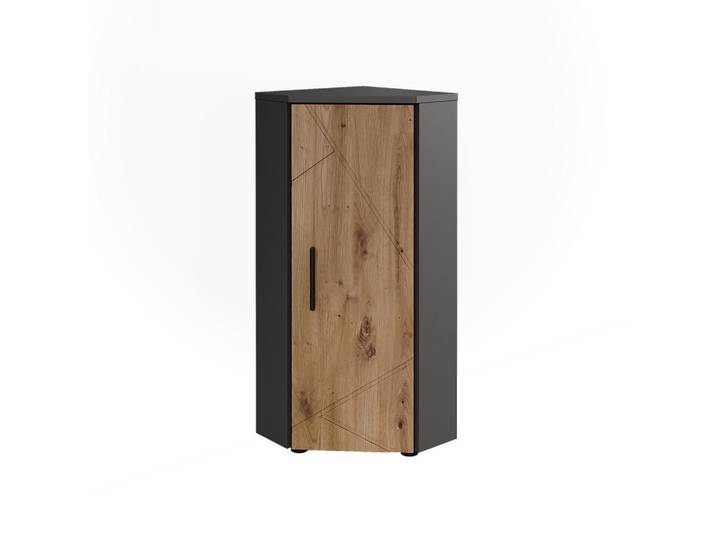 Vicco Eckmidischrank Irma Anthrazit/Artisan 33 x 81 cm mit 3 Regalfächer, Anthrazit, Eiche Artisan, 2 Fächer, Rechteckig, 33x81x33 cm, Badezimmer, Badmöbel, Midischränke