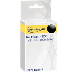kompatibel für Epson 16XXL C13T168140, 21,6 ml, 1000 Seiten, schwarz, Tinte