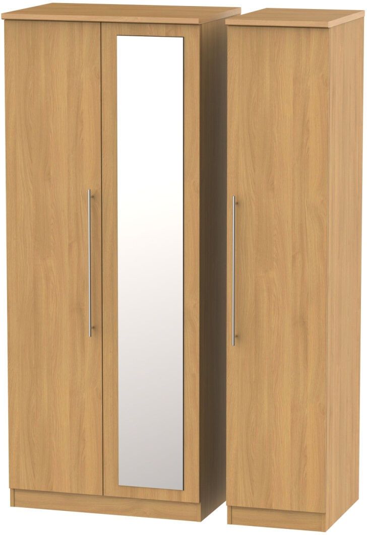 Ebern Designs Fully Assembled Elaazar Sherwood 2 Door Wardrobe Oak Wood Veneer 111cm W X 53cm D
