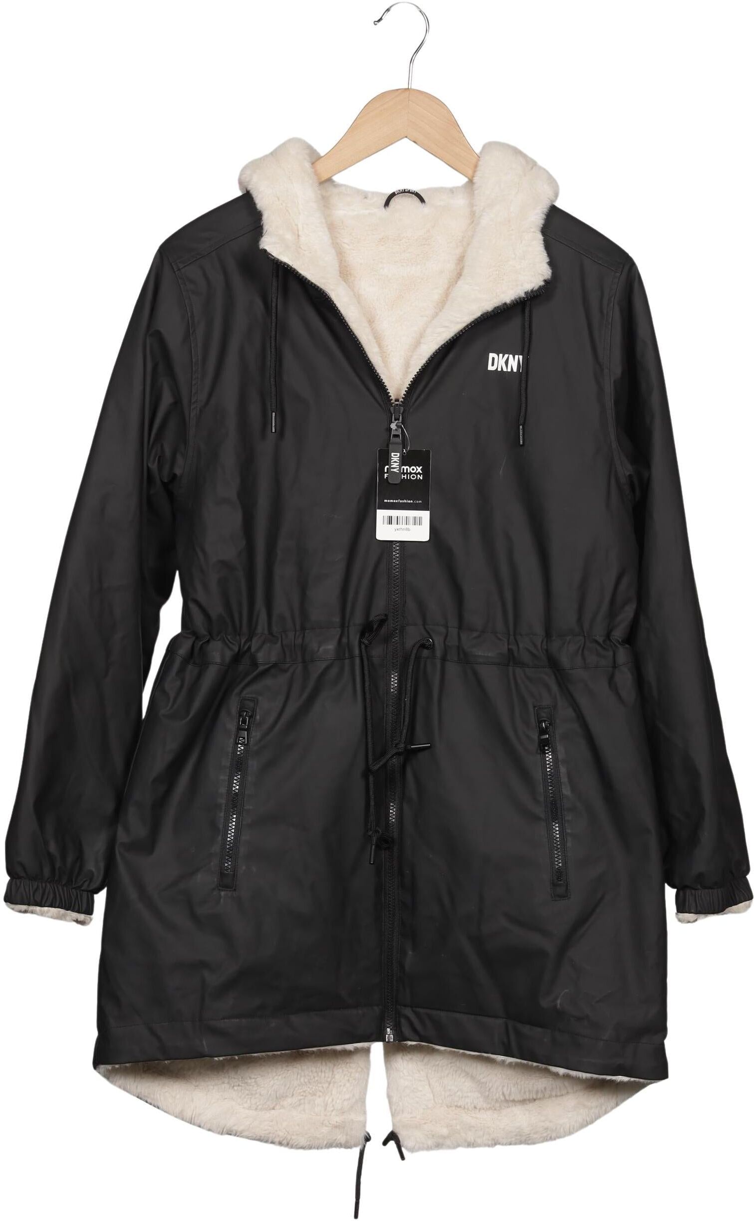 Dkny by Donna Karan New York Damen Mantel, Schwarz, Gr. S, Synthetik - Second Hand