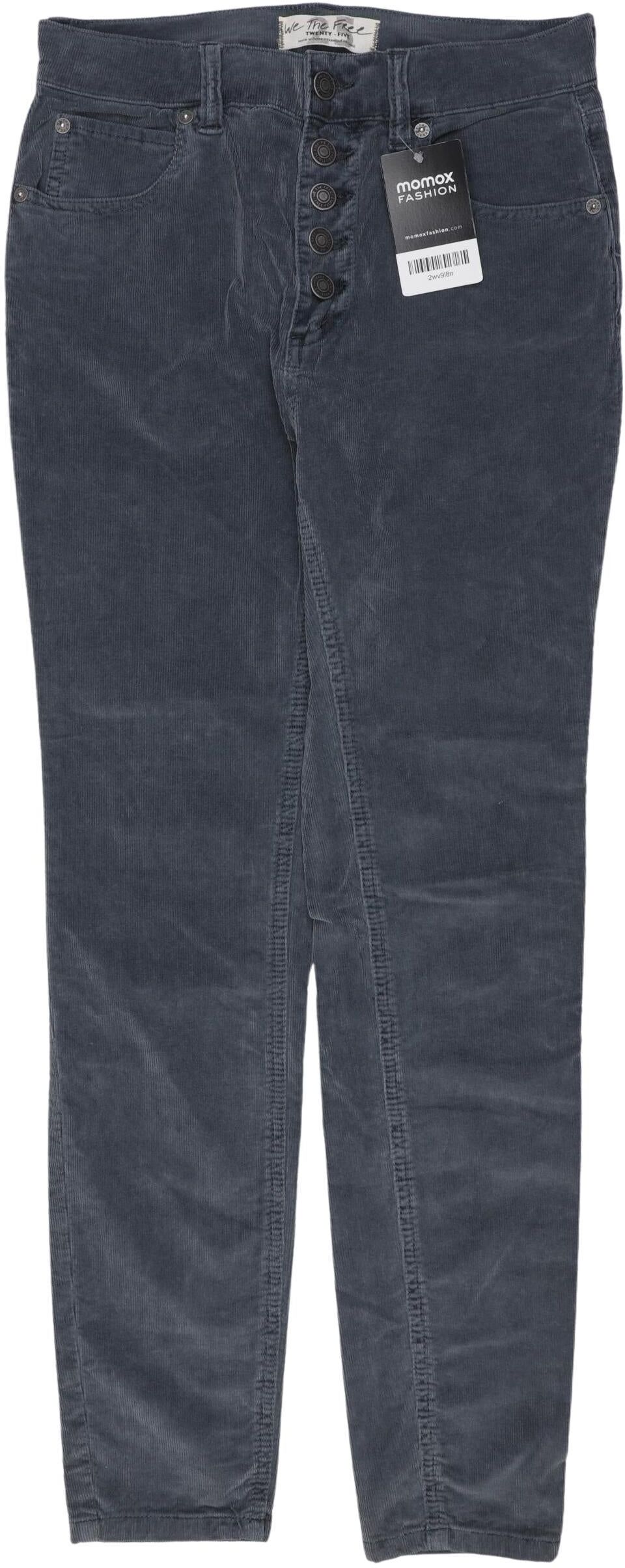 Free People Damen Stoffhose, Grau, Gr. XXS (UK 4), Baumwolle / Elasthan - Second Hand