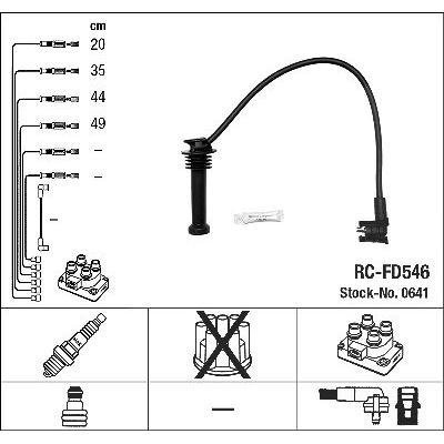 Ngk Zündkabelsatz [Hersteller-Nr. 0641] für Ford