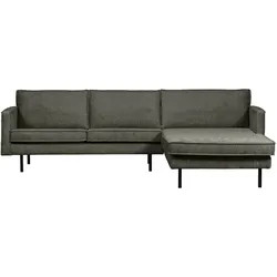 Chaiselongue Rodeo aus Struktursamt, modern und komfortabel, rechts, graugrün Frost – für 4–5 Personen