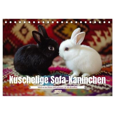 Kuschelige Sofa-Kaninchen (Tischkalender 2027 DIN A5 quer), CALVENDO Monatskalender