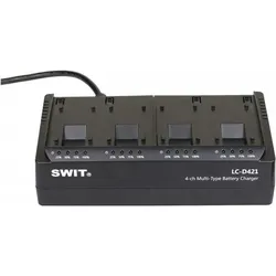 Swit LC-D421 4-ch Simultaneous Multi-type DV Charger (Kamera Akku Ladegerät), Kamera Stromversorgung, Schwarz