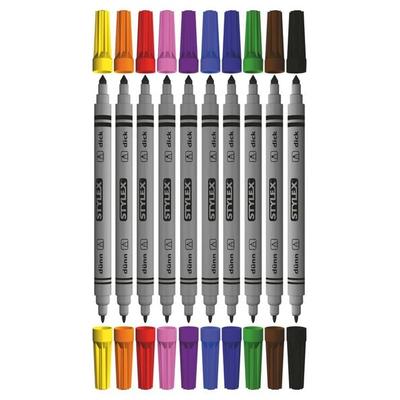 Stylex Zweispitz-Fasermalstifte, 10er Set