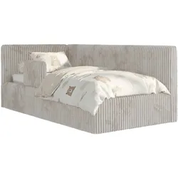 POLSTERBETT TILVO ALTA 90/200 - Beige Cord - Taschenfederkernmatratze - Links