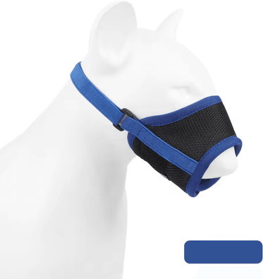 Inspire Curations Adjustable Breathable Dog Muzzle Soft Mesh Anti Biting & Anti Barking Safety Guard blue xl