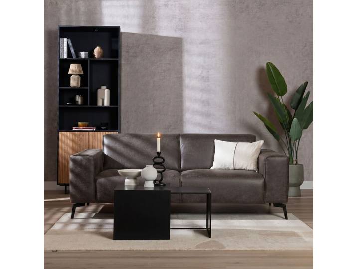 Bronx71 Leder Sofa Vegas 2,5-Sitzer anthrazit