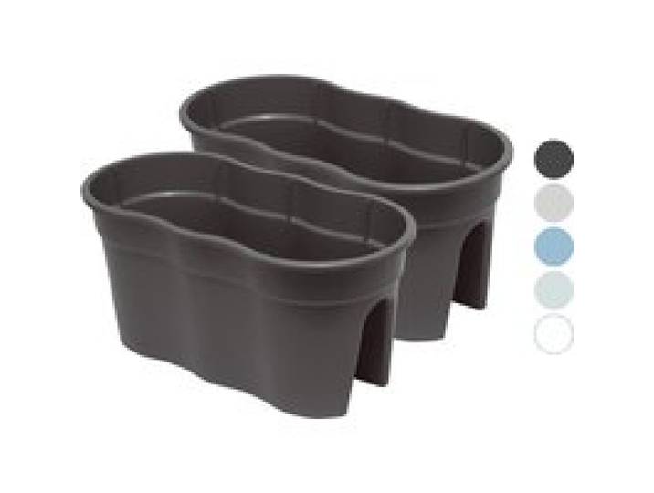 KHW Jardinière de balcon »Flowerclip XL«, lot de 2