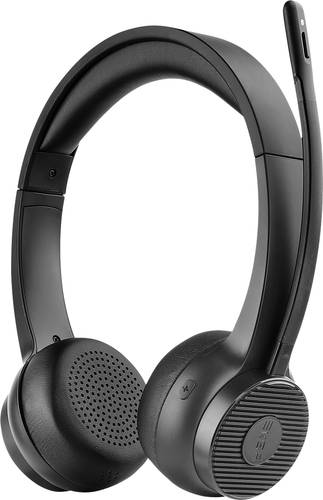 EKSA H16 On Ear Headset Bluetooth Schwarz Noise Cancelling, Mikrofon-Rauschunterdrückung Headset, Lautstärkeregelung