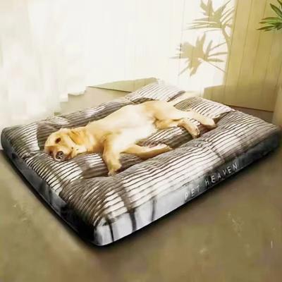 Combo Retail Shop Corduroy Dog Bed, Winter Warm Pet Sleeping Mat, Soft Pet Mat For Dogs, Detachable Washable Puppy Bed grey 100x75x7cm