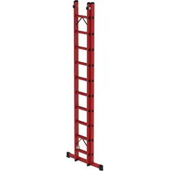 Munk, Leiter + Gerüst, Sprossen-Schiebeleiter 2-teilig GFK mit Standard-Traverse 2x10 Sprossen (Regalleiter, 529 cm)