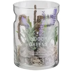 HOME STORY Lavendel im Glas   ¦ grau ¦ Glas,Kunststoff ¦ Maße (cm): B: 10 H: 13