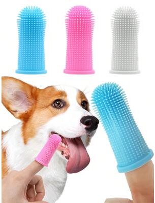 Happy Pet Pantry Premium 360 Silicone Pet Finger Toothbrush For Dogs & Cats Soft Oral Care Cleaning Brush Premium 360 Silicone Pet Finger Toothbrush For Dogs & Cats Soft Oral Care Cleaning Brush