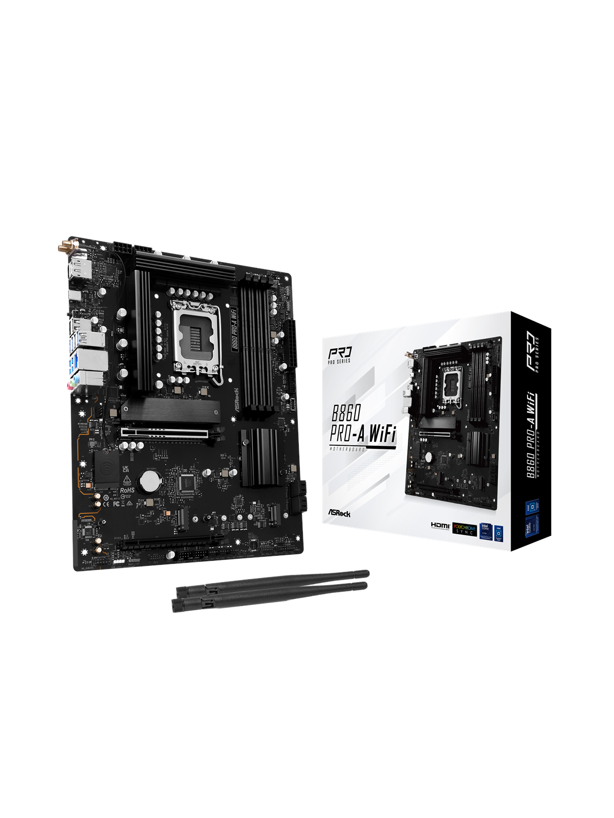 ASRock B860 Pro-A WiFi Mainboard - Intel B860 - Intel LGA1851 - DDR5 RAM - ATX