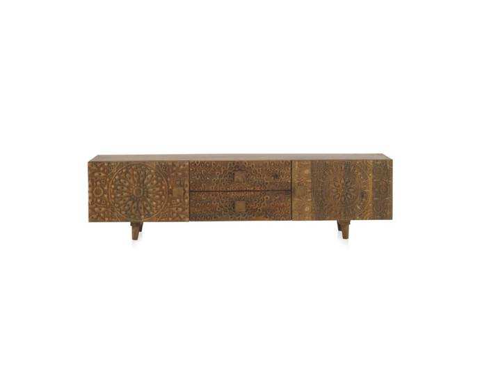 Buffet en métal avec plateau en bois. – REF.10964