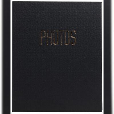 Exacompta 17601E Fotoalbum mit Ringmechanik, 60 schwarze Seiten, 32x26x4 cm, Office by me - Schwarz