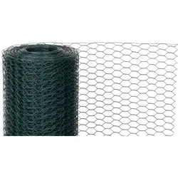 PROREGAL Maschendrahtzaun Sechseckgeflecht KEEPY, Höhe 0,5 Meter, Länge 10 Meter, Maschenweite 20mm, Drahtstärke 0,9mm, PVC-Beschichtet Grün