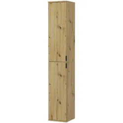 SCHUHSCHRANK Eiche 30 x 193 cm, schmaler Flurschrank mit flexibler Inneneinteilung
