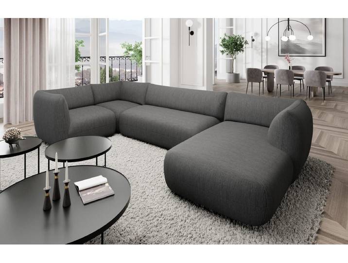 Stoff Wohnlandschaft Madrid U-Form