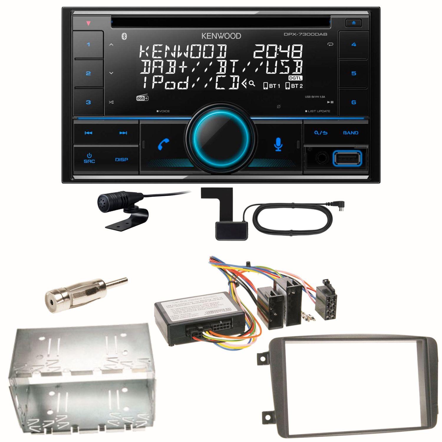 Kenwood DPX-7300DAB Bluetooth Einbauset für Mercedes C-Klasse W203 CLK W208 W209