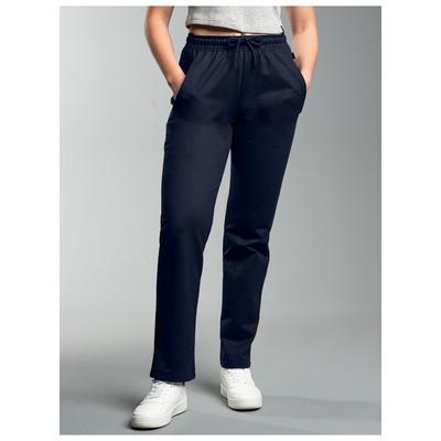Sweathose TRIGEMA "TRIGEMA Freizeithose aus Sweat-Qualität", Damen, Gr. M, Normalgrößen, blau (navy), Sweatware, 70% Baumwolle, 30% Polyester, Hosen Sweathose