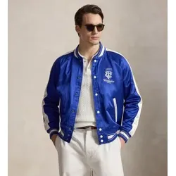 Polo Ralph Lauren für Herren. 710B16077001 Satin Wimbledon-Jacke blau (XL), Lässig, Baumwolle