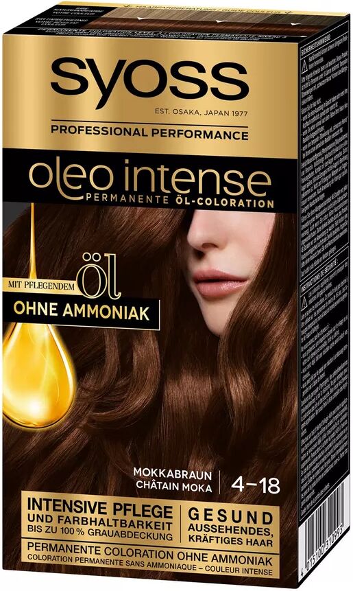Syoss - oleo intense, permanente Öl-Coloration, Mittelbraun, One Size, Mokkabraun -