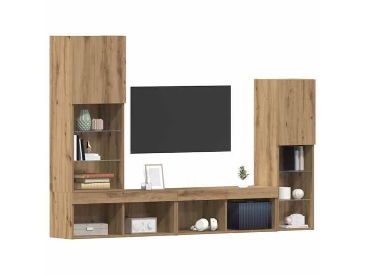 Support TV Marron - SWEETY Meuble TV - Armoire TV - 4 pcs chêne artisanal - Bois d'ingénierie CL90756011628