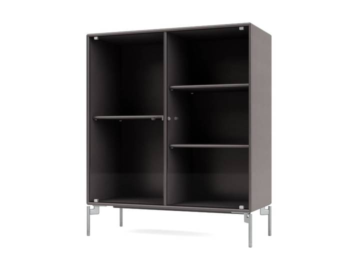 Montana Ripple II Vitrinenschrank 69,6x82,2x30 cm Coffee-Beine chrome