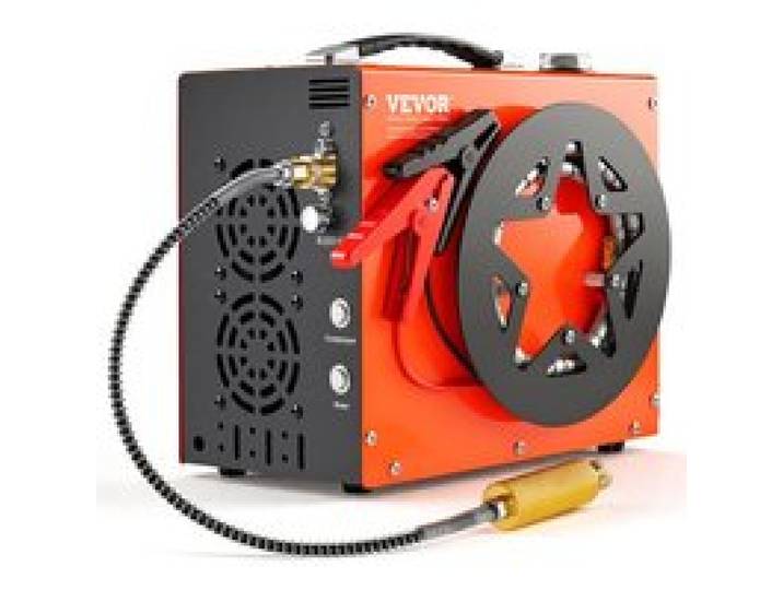 VEVOR PCP-Luftkompressor, 4500 PSI/30 MPa tragbarer PCP-Luftgewehrkompressor – Eingebautes Wasser- und Lüfterkühlsystem, Auto-Stopp DC12 V/AC230 V Paintball-Tankkompressor für Luftgewehr, Tauchflasche