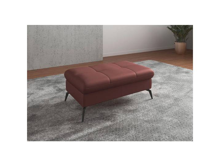 Sit & More Hocker, Rotbraun, Metall, Echtleder, Nappaleder, Füllung: Schaumstoff, rechteckig, 102x47x69 cm, Goldenes M, Made in Europe, DGM-Klimapakt, Stauraum, Wohnzimmer, Hocker, Sitzhocker