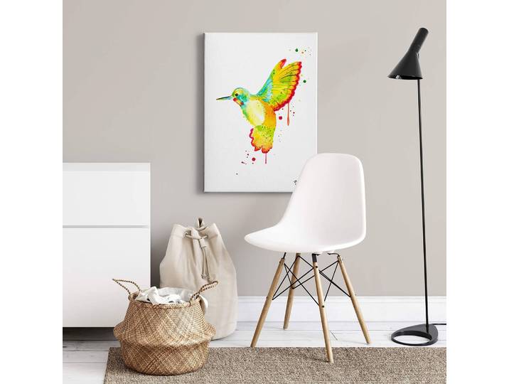 Impression sur toile Hummingbird Polyester PVC / Épicéa Multicolore 50 x 70cm