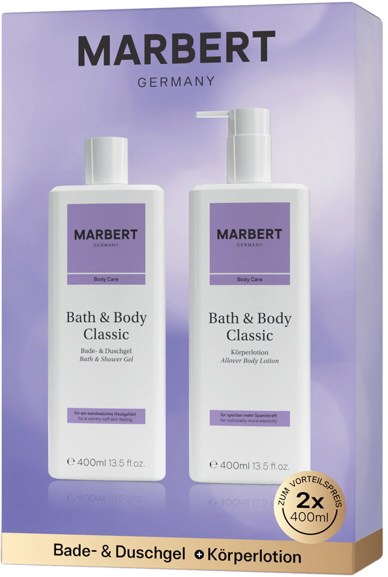 800ml Marbert Body Care Bath & Body Classic Set (Duschgel 400ml + Lotion 400ml)