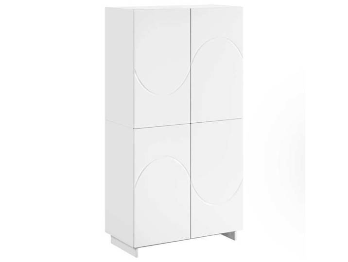 Remise Enfilade de rangement - Blanc - Buffet haut - Blanc - 79x41x151cm - Bois d'ingénierie_qyc97w