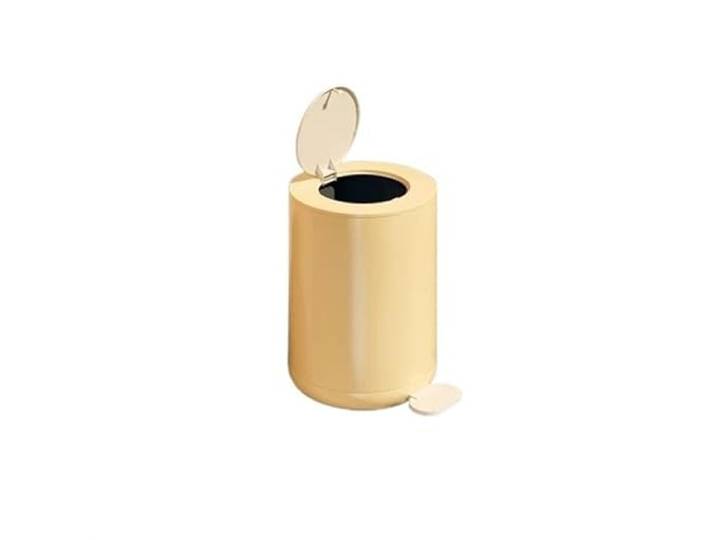 YUHANXINHESHE Leichter Luxus-Mülleimer for den Haushalt, for Badezimmer, Toilette, Küche, Wohnzimmer, Fuß-Handpresse, Typ mit Deckel, Schlafzimmer, große Kapazität(Yellow,Large)