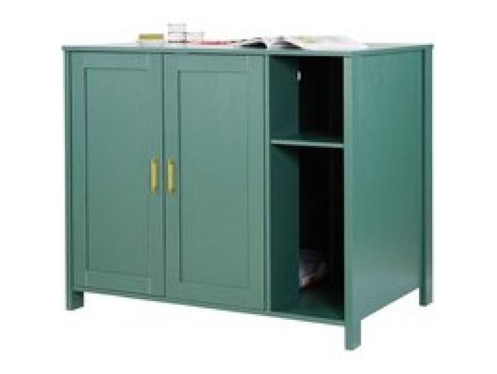 VEVOR Katzenschrank, 1050x680x885 mm, Katzenklo Schrank mit eingebauter Steckdose, Schublade & abnehmbarer Trennwand, passend für die meisten selbstreinigenden/intelligenten Katzentoiletten