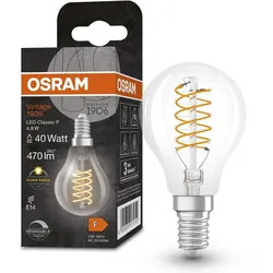 OSRAM E14 VINTAGE-Retro LED Tropfenlampe in klarem Filament dimmbar 4,8W wie 40W warmweißes gemütliches Licht 2700K