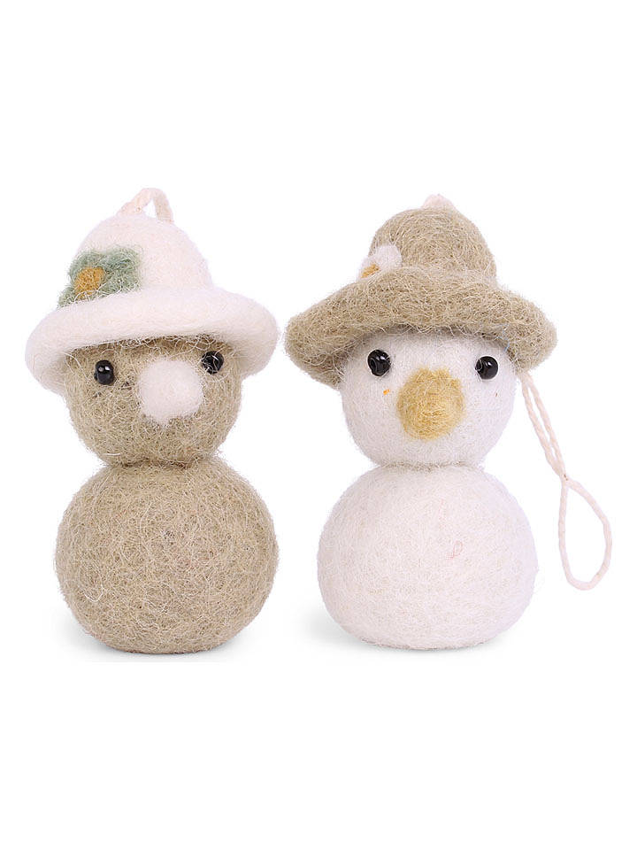 Gry & Sif 2er-Set: Dekohänger ''Chickens'' in Gelb - (L)5,5 cm - onesize