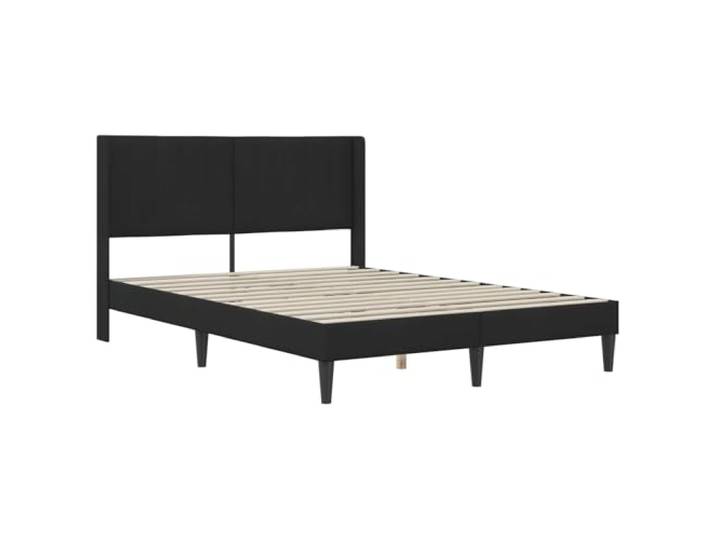 SKTQYQO Bettgestell aus Samt, Schwarz, 160 x 200 cm Langlebiges Sperrholz, feste Latten, gedrehte Beine, einfache Reinigung, modernes Zimmer