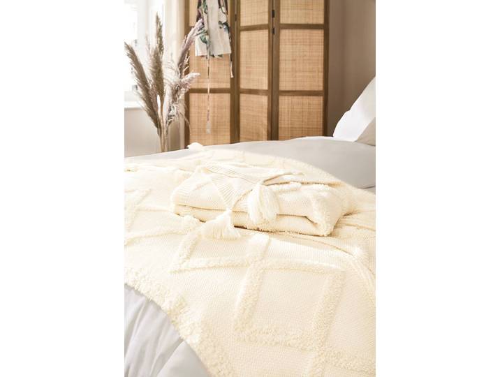 Plaid Boho 130 x 170cm Beige/Ecru 100 % polyacrylique