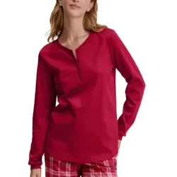 Calida Favourites Holidays Shirt With Buttons Rot Baumwolle Large Damen
