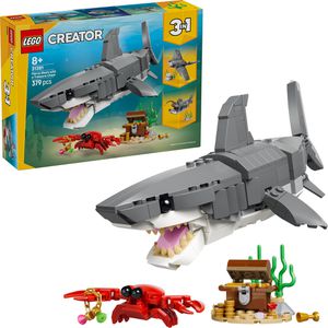 LEGO Creator 3in1 31381 Wilder Hai mit Schatztruhe, ab 8 Jahre, 379 Teile