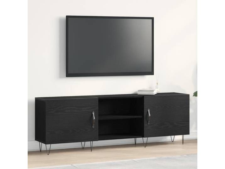 Meuble TV - Chêne Noir - 150x30x50 cm - Bois d'ingénierie - Design contemporain