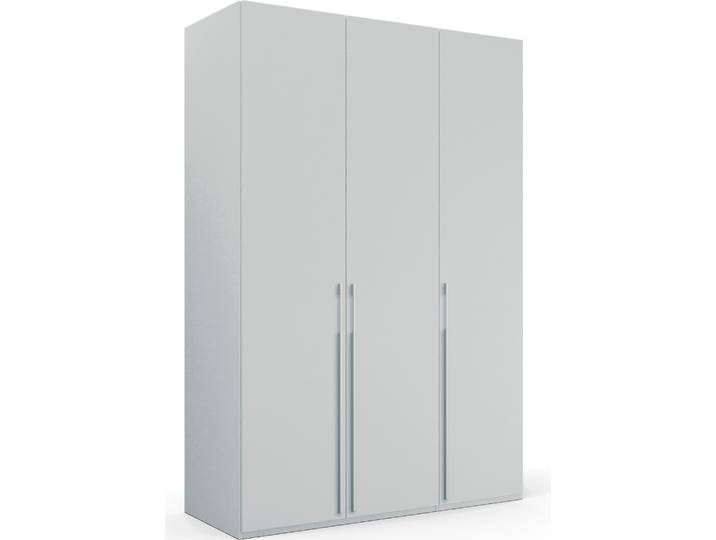 Drehtürenschrank, Holzwerkstoff, Seidengrau, 151×223×63 cm, 3 Türen, 4 Schubladen, Rauch Skat Pure
