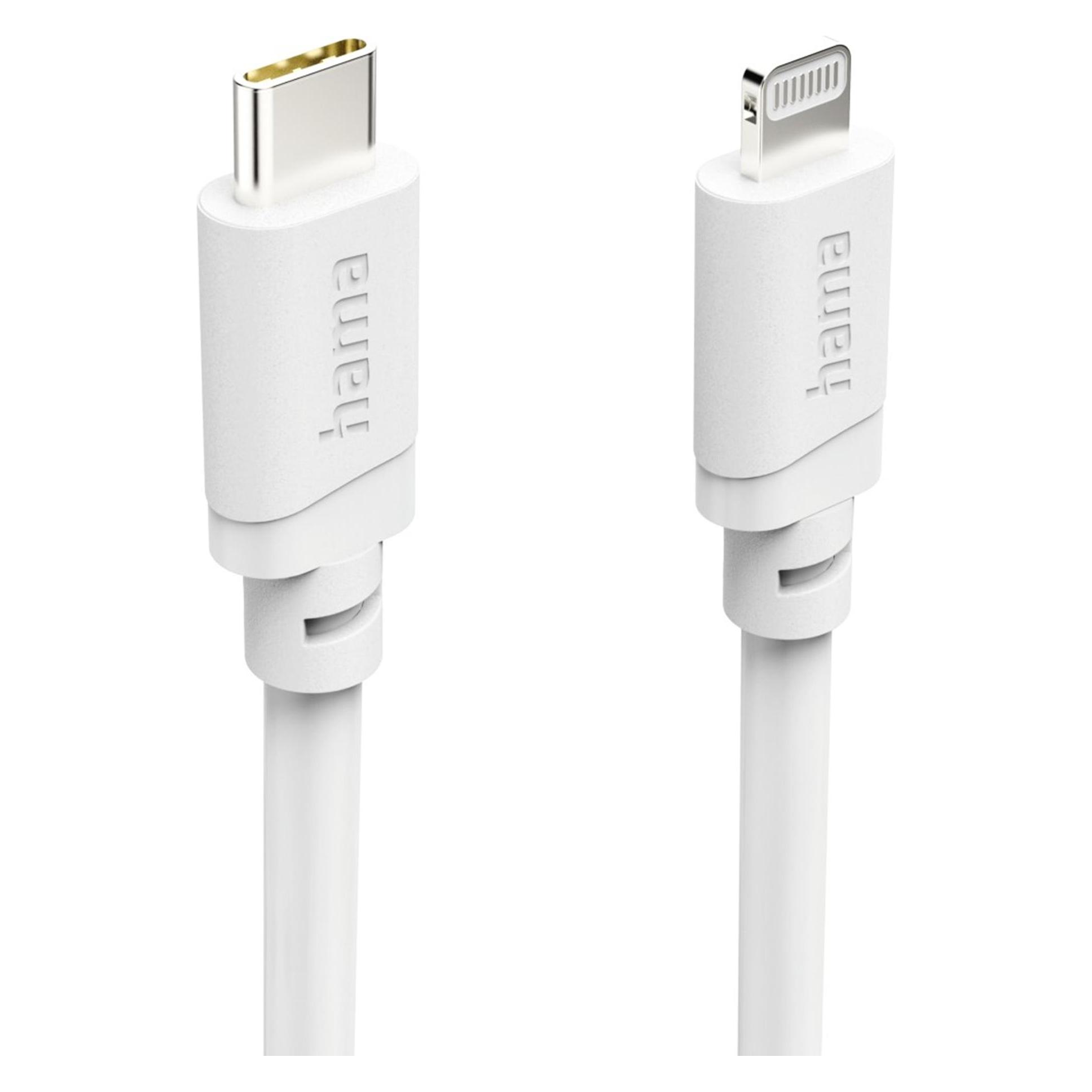 Hama Ladekabel, USB-C - Lightning, für iPhone/iPad, MFi, 2 m, Weiss (2 m, USB 2.0) (00201816)