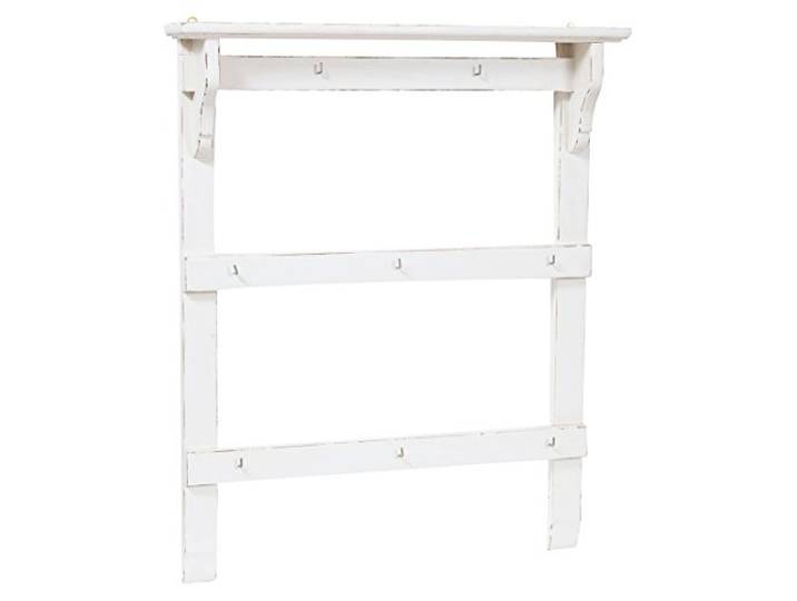Biscottini Holzgarderobe mit antikweißem Finish, 85,5 x T 14,5 x H 103,5 cm, platzsparend, Küchenregal, Holzregal